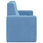 vidaXL Canapé pour enfants à 2 places Bleu Peluche douce