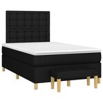 vidaXL Sommier à lattes de lit avec matelas Noir 120x200 cm Tissu