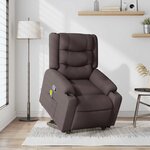 vidaXL Fauteuil inclinable de massage Marron foncé Tissu