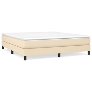 vidaXL Sommier à lattes de lit avec matelas Crème 180x200 cm Tissu