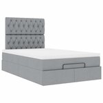 vidaXL Cadre de lit ottoman et matelas gris clair 120x200 cm tissu