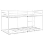VidaXL Lit superposé sans matelas blanc 90x200 cm acier