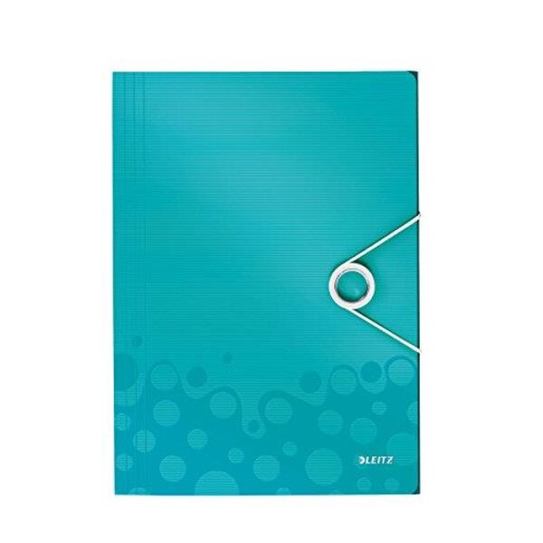 Chemise WOW 3 rabats à élastique polypro 150 feuilles A4 Menthe Métalisé LEITZ