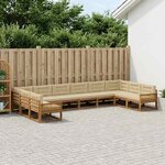 vidaXL Ensemble de canapés d'extérieur 10 pc Naturel et Beige