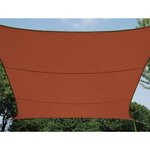 Perel Voile d'ombrage carrée 3 6 m terre cuite