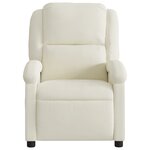 vidaXL Fauteuil inclinable de massage électrique crème velours