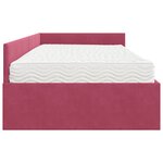 vidaXL Cadre de lit d'angle avec matelas 2 pc Bordeaux 90 x 190 cm