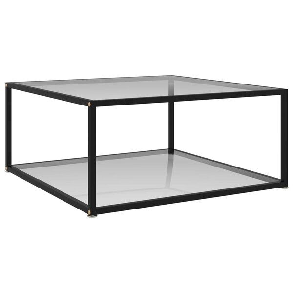 vidaXL Table basse Transparent 80x80x35 cm Verre trempé