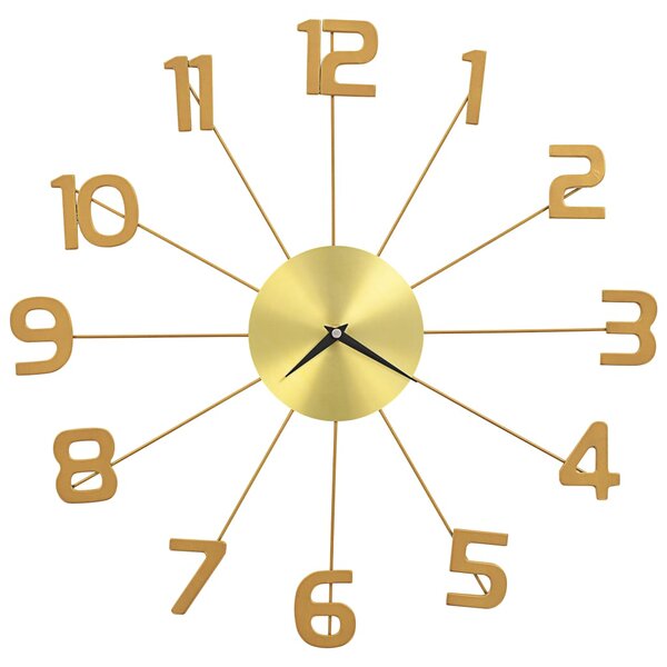 vidaXL Horloge murale Métal 50 cm Doré