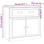 vidaXL Buffet blanc brillant 70x35 5x67 5 cm bois d'ingénierie