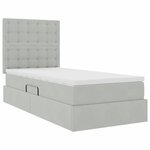 vidaXL Lit avec rangement et matelas Gris clair 90 x 200 cm Velours