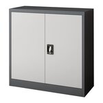 Armoire de bureau casier de bureau meuble de rangement pour salon bureau chambre atelier acier laqué 90 x 40 x 90 cm gris foncé et gris clair 03_0006323