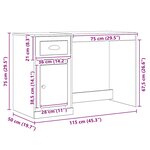 vidaXL Bureau Bois ancien 50 x 115 x 75 cm Bois d'ingénierie