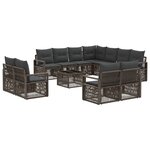 vidaXL Ensemble de canapé de jardin 12 Pièces Gris polyrotin