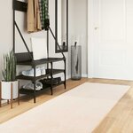 vidaXL Tapis doux à poils moyens et lavable HUARTE Beige 80 x 400 cm