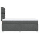 vidaXL Sommier à lattes de lit avec matelas Gris foncé 100x200cm Tissu