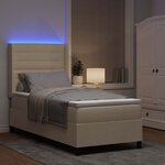 vidaXL Lit à ressort LED avec matelas Crème 100 x 200 cm tissu