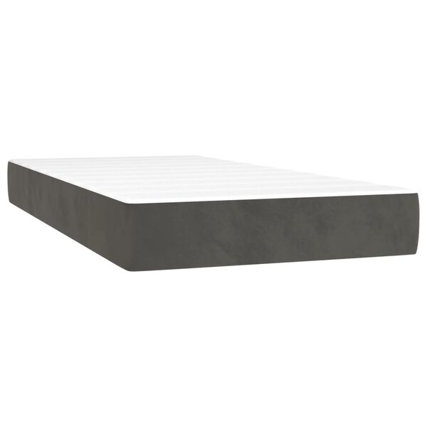 vidaXL Matelas de lit à ressorts ensachés fermeté moyenne Gris foncé 100x200x20 cm