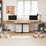vidaXL Dessus de bureau marron clair bois chêne massif rectangulaire