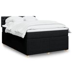 vidaXL Sommier à lattes de lit avec matelas Noir 140x190 cm Tissu