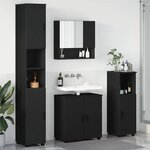 vidaXL Ensemble de mobilier de salle de bain Montage mural 4 Pièces Noir