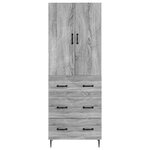 vidaXL Ensemble de Meubles 2 Pièces Sonoma gris 66 x 34 5 x 90 cm