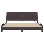 vidaXL Cadre de lit avec LED sans matelas marron foncé 180x200cm tissu