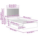vidaXL Cadre de lit avec rangement et tête de lit Gris béton