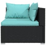 Salon de jardin meuble d'extérieur ensemble de mobilier 9 pièces avec coussins résine tressée noir 02_0018147