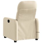 vidaXL Fauteuil inclinable de massage crème tissu