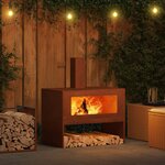 vidaXL Braise Marron 80 x 50 x 96 cm Acier patiné