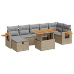 vidaXL Salon de jardin avec coussins 5 Pièces beige résine tressée