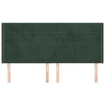 vidaXL Tête de lit avec oreilles Vert foncé 163x16x118/128 cm Velours