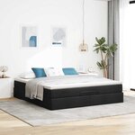 VidaXL Cadre de lit ottoman avec matelas noir 180x200 cm tissu