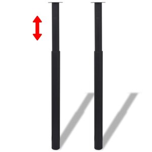 vidaXL Pied de table télescopique 2 Pièces Noir 710 mm - 1100 mm