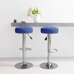 vidaXL Tabourets de bar lot de 2 bleu tissu
