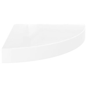 vidaXL Étagère d'angle flottante Blanc brillant 25 x 25 x 3 8 cm MDF