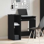 vidaXL Bureau avec étagères noir 84x40x78 cm bois d'ingénierie