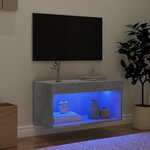 vidaXL Meuble TV avec lumières LED gris béton 60x30x30 cm