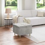 vidaXL Pouf de rangement Gris clair 60 x 60 x 45 cm Velours