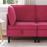 vidaXL Sofa avec rangement Bordeaux Velours