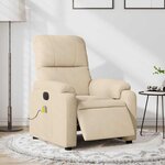 vidaXL Fauteuil inclinable de massage électrique crème