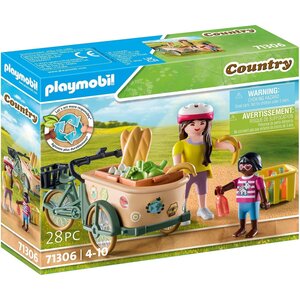 PLAYMOBIL 71306 - Country - Cycliste avec vélo et remorque avant