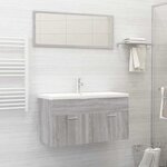 vidaXL Ensemble de meubles de salle de bain 2 Pièces Sonoma gris