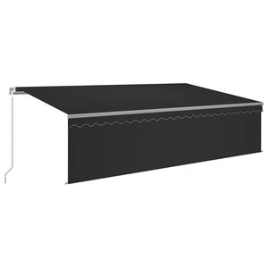 vidaXL Auvent rétractable manuel avec store 5x3 m Anthracite