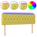 vidaXL Tête de lit à LED Vert 144x7x78/88 cm Tissu