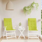 vidaXL Coussins de chaise à dossier haut lot de 2 vert vif