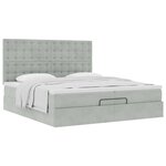 vidaXL Cadre de lit ottoman avec matelas gris clair 200x200 cm velours