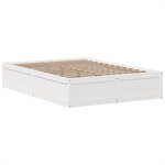vidaXL Cadre de lit sans matelas blanc 150x200 cm bois de pin massif