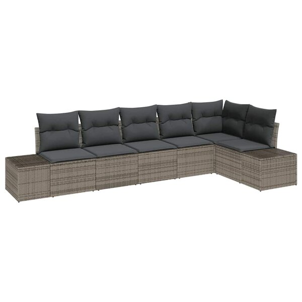 vidaXL Ensemble de canapé de jardin avec coussin 6 Pièces Gris